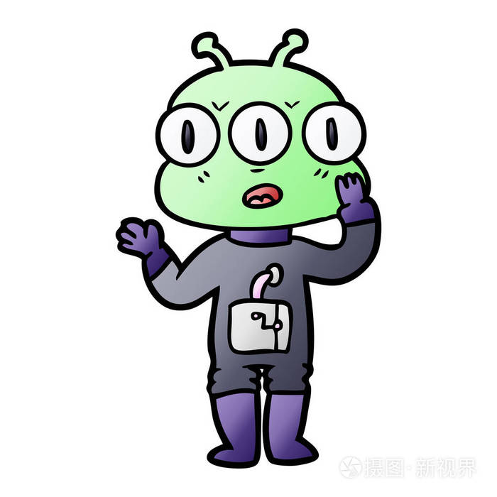 卡通三眼外星人