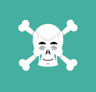 骷髅骨头头骨和骨头睡觉表情符号.骷髅头睡着了情感孤立无援照片