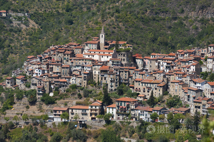 Apricale 美丽村庄附近圣雷莫，利古里亚，意大利