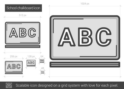 学校黑板线图标