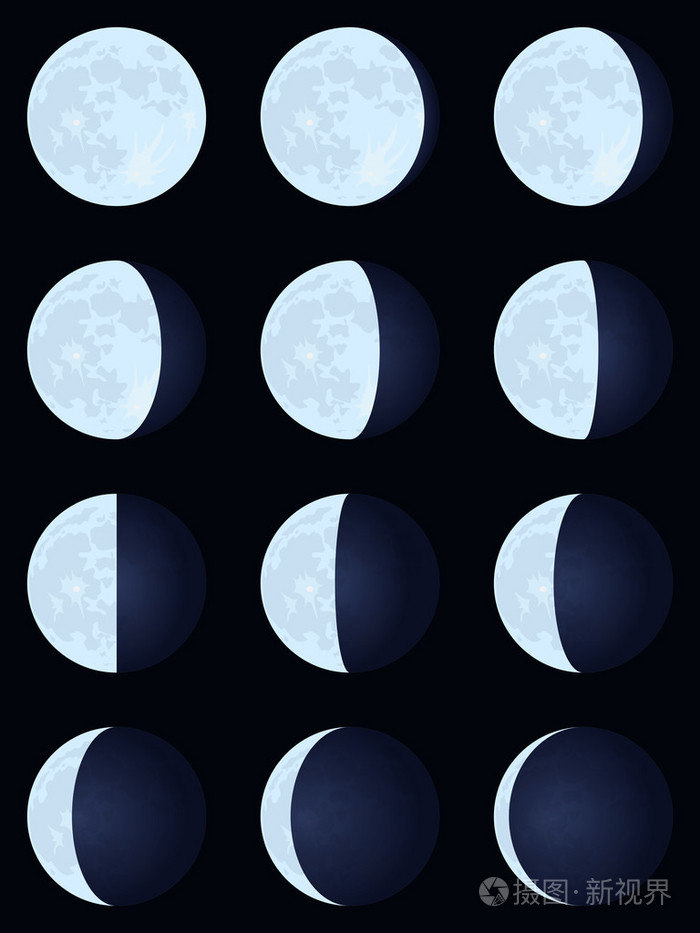 月亮的时期.矢量图