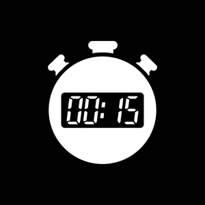 15 秒,分钟秒表图标.时钟和手表,计时器,倒计时,秒表符号.用户界面.