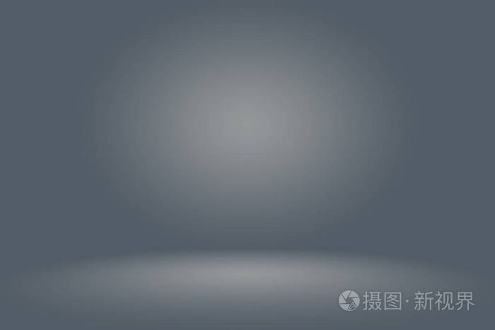 抽象空的暗白色灰色渐变与黑色实心插图灯光工作室墙壁和地板背景良好
