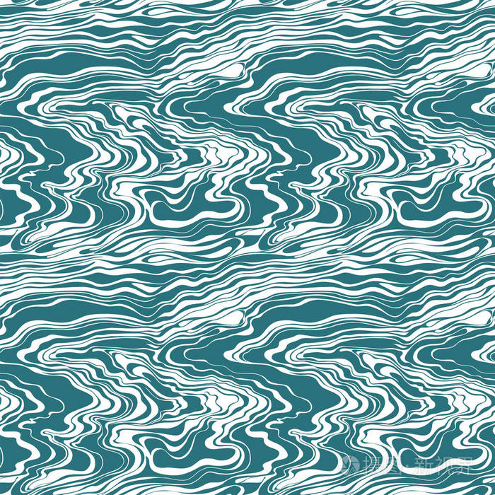无缝模式与水流, 海洋, 波浪在河上的图形线插画-正版商用图片0g4kon