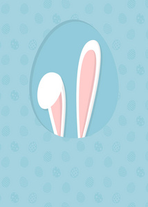 复活节背景与兔子耳朵和 copyspace。矢量