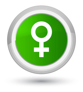女性标志图标绿色圆形按钮