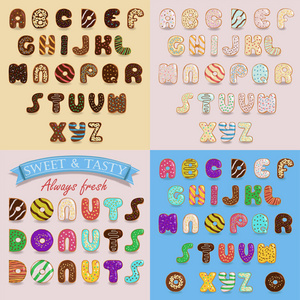 甜甜甜圈艺术字母图片