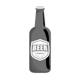 灰度瓶的啤酒图标设计