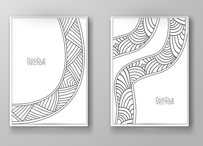 小册子用手绘涂鸦边框 插画