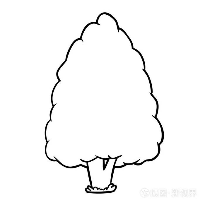 一棵大树的线条画
