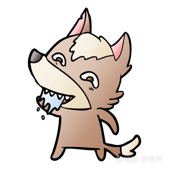 动画片饥饿的狼的向量例证