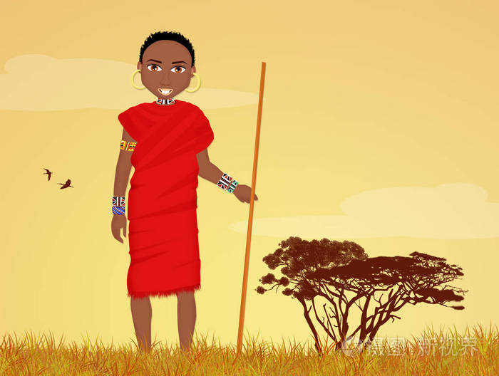 摄图新视界 照片 人物 在日落时的马赛人.jpg