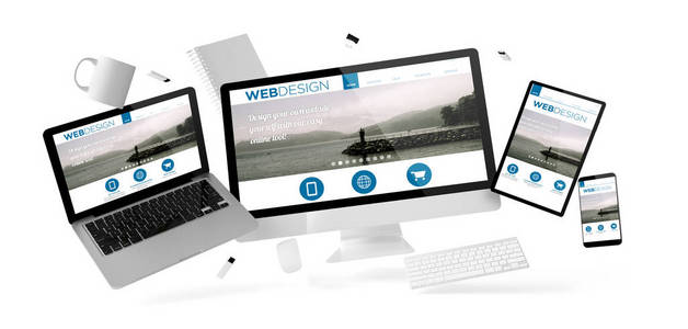 设备与网页设计网站, 3d 渲染