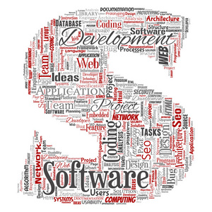 矢量概念软件, 开发, 项目, 编码, 技术字母字体 S