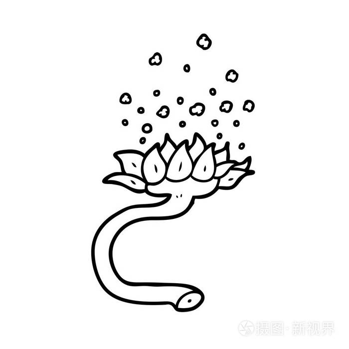 卡通花释放花粉