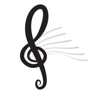 小提琴关键标志矢量音乐符号黑色