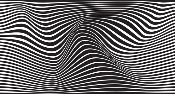 黑色和白色的 mobious 波条纹光学设计