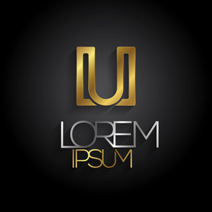 印刷体字母 u 标志照片