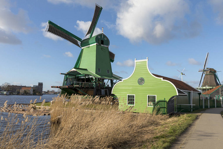 荷兰 Zaandam Zaanse Schans 的传统建筑