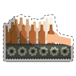 瓶啤酒厂图标图像中