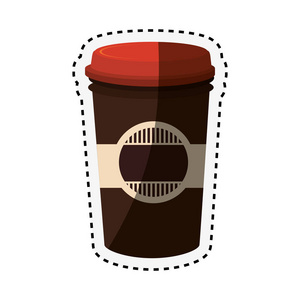 咖啡玻璃饮料孤立的图标