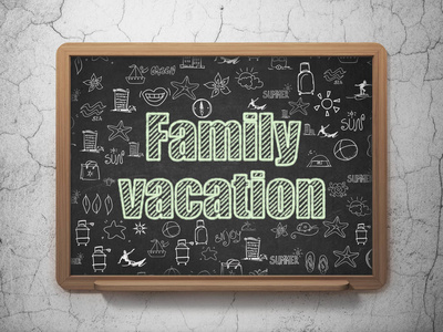 旅游概念 家庭假期在学校董事会背景