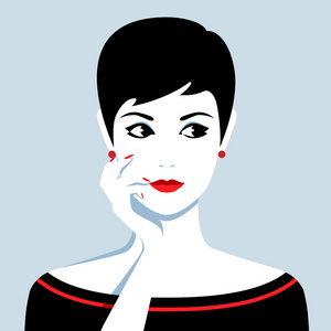 自信女孩插画-自信女孩手绘-自信女孩卡通图-摄图新视界