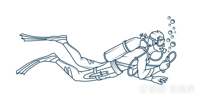 潜水员图标矢量图插画-正版商用图片0g5hxw-摄图新视界