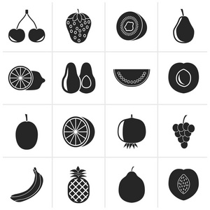 黑不同的水果和图标