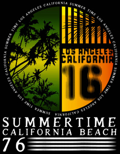 夏季 t 恤图形设计加州