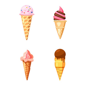冰淇淋图标集, 卡通风格