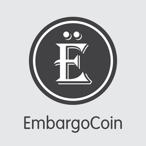 Embargocoin 虚拟货币。矢量 Ebg 交易标志