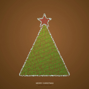 矢量现代圣诞树背景。圣诞节或新年愉快的邀请