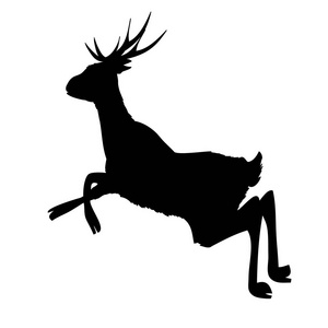 剪影鹿与大鹿角或动物或媒介例证