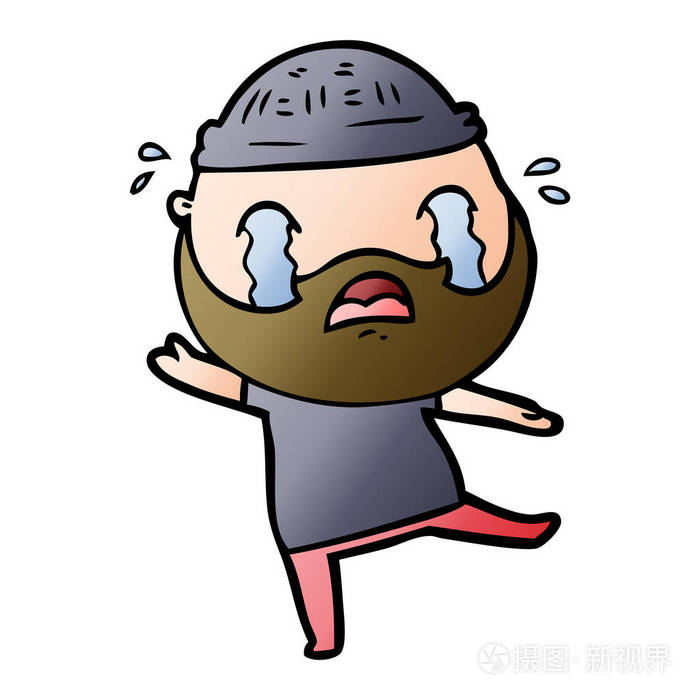 卡通胡子男子哭