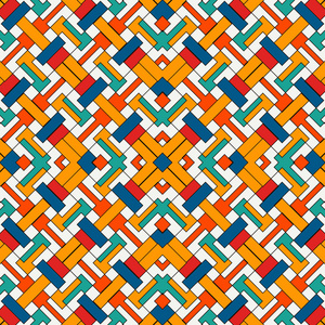 重复叠加几何图的无缝图案设计照片