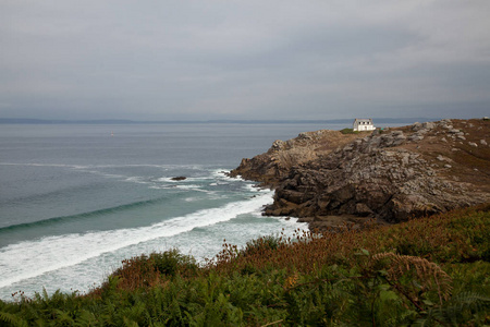 Finistere 美丽的悬崖, 布列塔尼, 法国