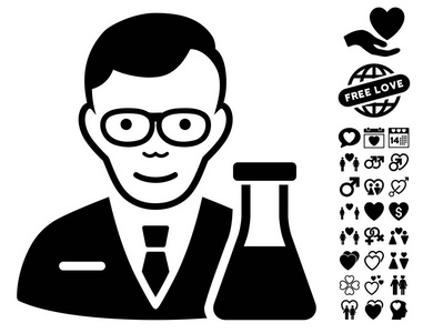 化学家图标与约会奖金图片
