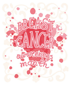 乳腺癌概念手绘排版海报