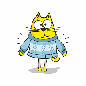 毛衣猫图片-毛衣猫素材-毛衣猫插画-摄图新视界