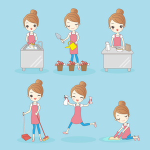 学生做家务图片