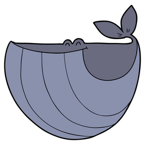 快乐卡通鲸的矢量插图