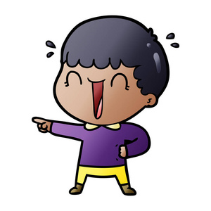 笑卡通男人指着手指照片