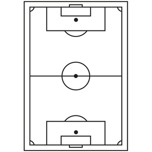 线条艺术黑白足球场图标照片