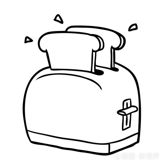 烤面包机的线图插画-正版商用图片0g70ze-摄图新视界