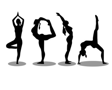 瑜伽普拉提集瑜伽剪影集照片