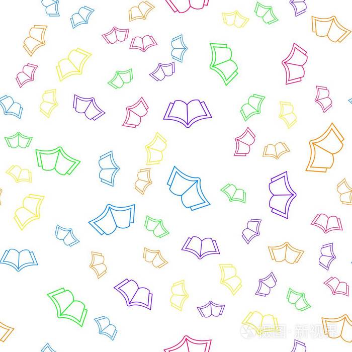 无缝背景插图.可爱的轮廓卡通纹理, 纺织面料, 印刷.