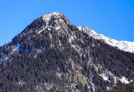 首脑会议的 Seehorn 山，从瑞士达沃斯