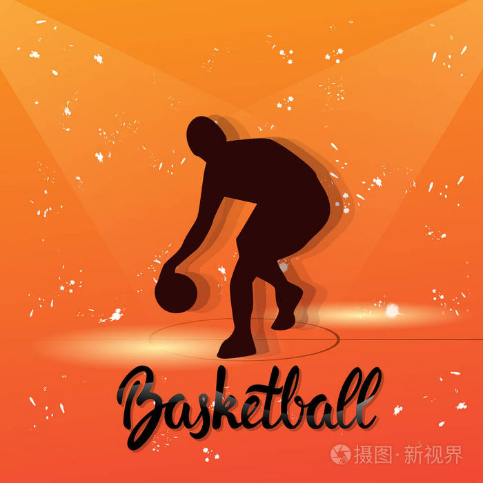 篮球运动员运动员体育竞争黑色剪影男子