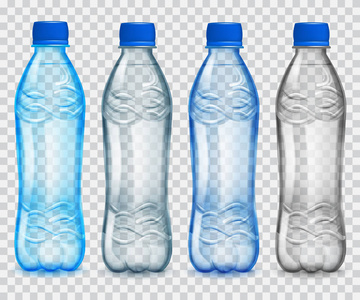 透明塑料瓶矿泉水和一套